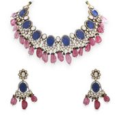 Elegant Saphire Quartz Necklace Set – Elegant Handcrafted Necklaces